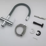 Смеситель для кухни GAPPO G4398-30 с гибким изливом серый/хром