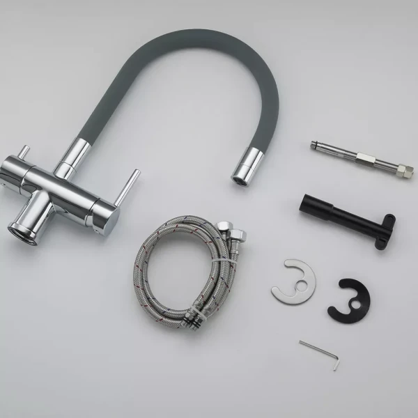 Смеситель для кухни GAPPO G4398-30 с гибким изливом серый/хром