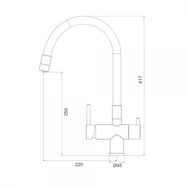 Смеситель для кухни GAPPO G4398-30 с гибким изливом серый/хром
