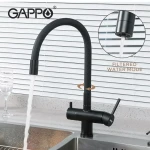 Смеситель для кухни GAPPO G4398-36 с гибким изливом черный