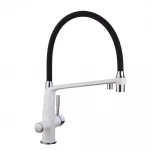 Смеситель для кухни GAPPO G4398-9 с гибким изливом белый/черный