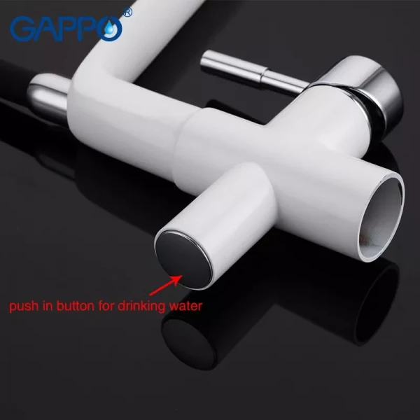 Смеситель для кухни GAPPO G4398-9 с гибким изливом белый/черный