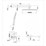 Встраиваемая душевая система GAPPO G7199-20 с 3 функциями и переключателем на лейку