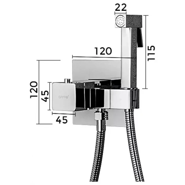 Гигиенический душ GAPPO G7207-40 с термостатом хромированный