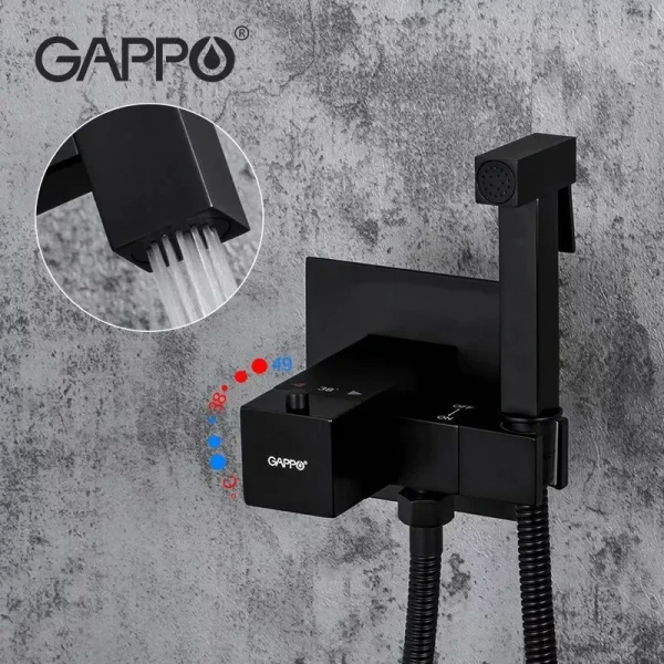 Гигиенический душ GAPPO G7207-60 с черным термостатом.