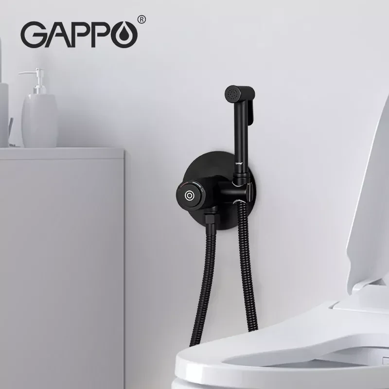 Гигиенический душ GAPPO G7288-6 черный с крючком