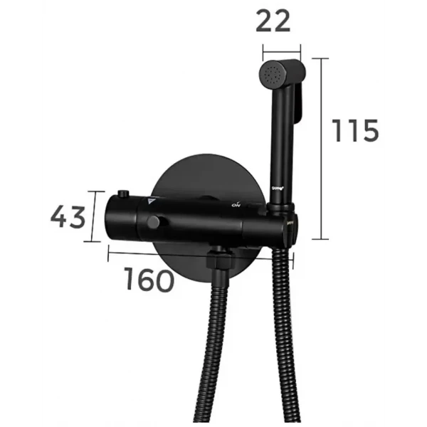 Гигиенический душ GAPPO G7290-6 с черным термостатом с крючком