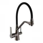 Смеситель для кухни FRAP F4374-15 серый для двух вод