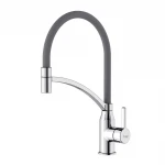 Смеситель для кухни FRAP F4552 с гибким изливом серый/хром
