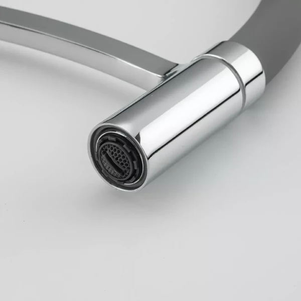 Смеситель для кухни FRAP F4552 с гибким изливом серый/хром