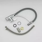 Смеситель для кухни FRAP F4552 с гибким изливом серый/хром