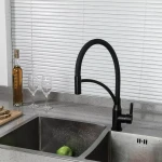 Смеситель для кухни FRAP F4552-6 с гибким изливом черный