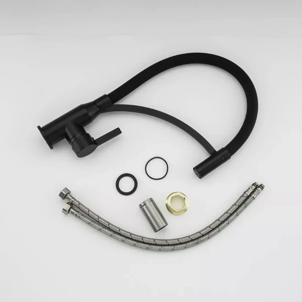 Смеситель для кухни FRAP F4552-6 с гибким изливом черный