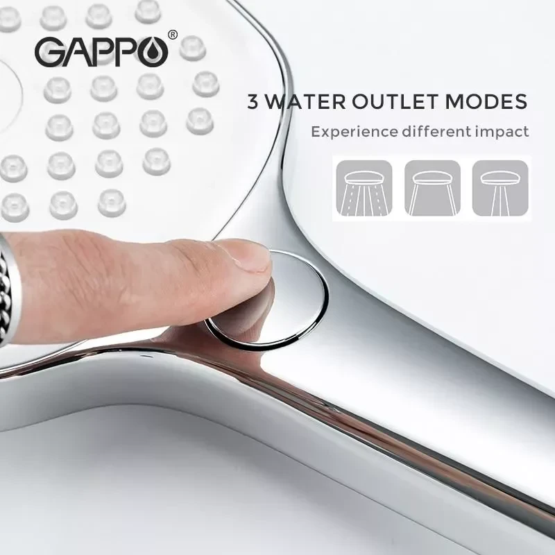 Ручний душ GAPPO G003, 3-режим, чорний