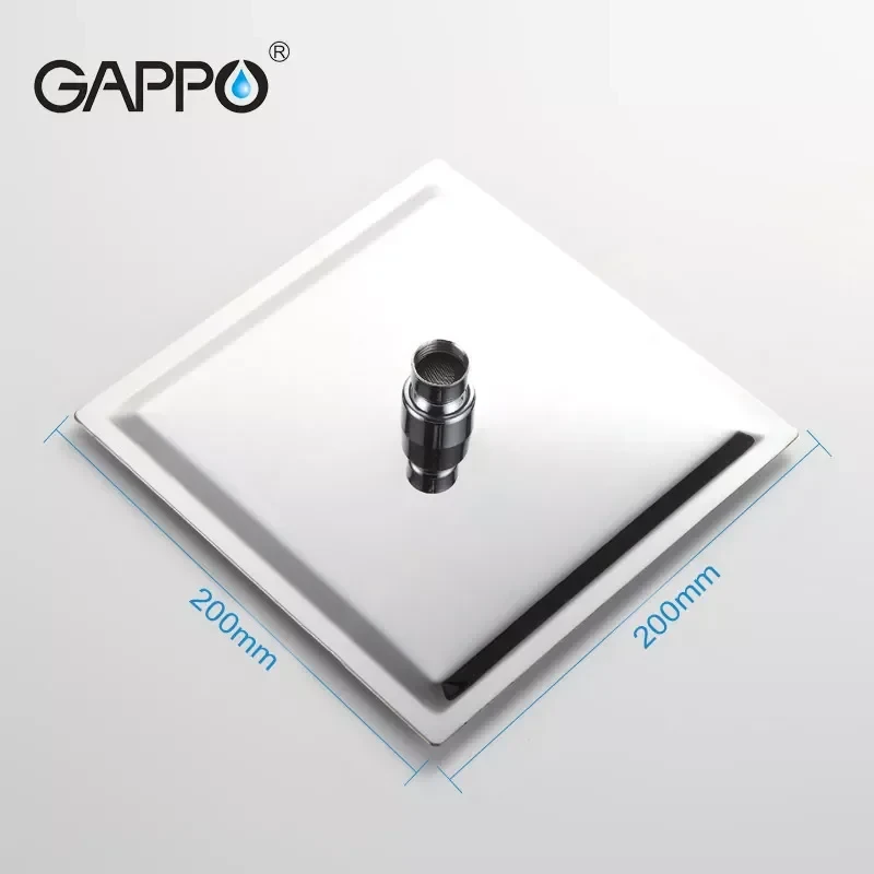 Тропический душ GAPPO G28 200x200 мм нержавеющая сталь хромированная
