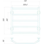 Полотенцесушитель водяной DEFFI Трапеция 500x500 мм