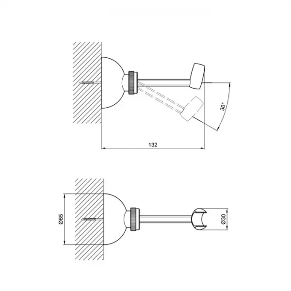 Держатель для душа WEZER WQZ-014 хромированный