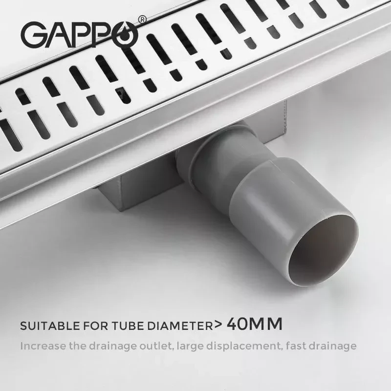 Линейный трап для душа GAPPO G83007-3 70x300 мм из нержавеющей стали