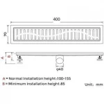 Трап для душу GAPPO G84007-3, 70х400 мм, нержавіюча сталь
