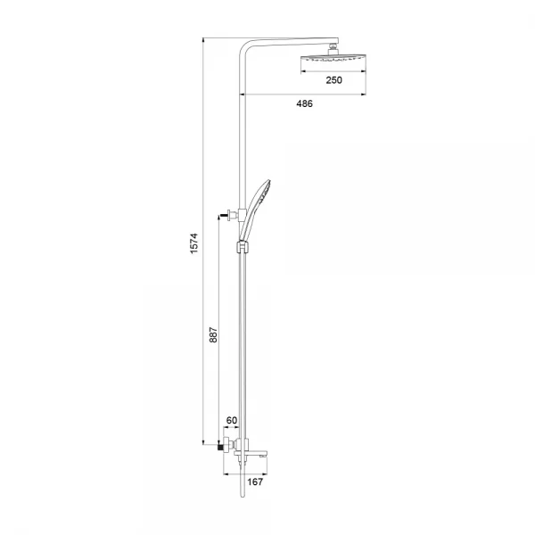 Душевая система GAPPO G2417-60 термостатическая черная с переключателем на лейку