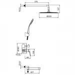 Встраиваемая душевая система GAPPO G7199-30 с 3 функциями с изливом-переключателем на лейку нержавеющая сталь