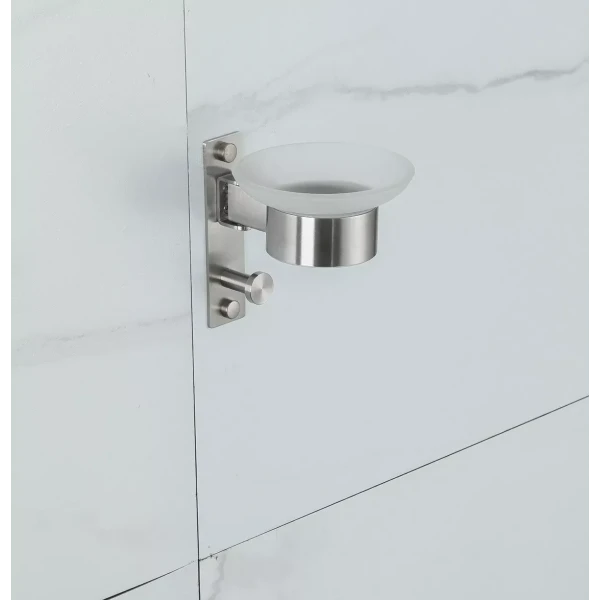 Мыльница FRAP F30402 с крючком для полотенца нержавеющая сталь