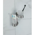 Стакан двойной для зубных щеток FRAP F30408 ​​нержавеющая сталь.