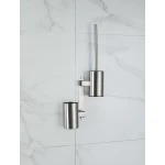 Ершик для унитаза FRAP F30410-1 настенный поворотный с держателем для моющего нержавеющая сталь.