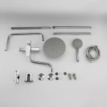 Душова система FRUD R24154, поворотний вилив - перемикач на лійку/душ, 3 режими, хром