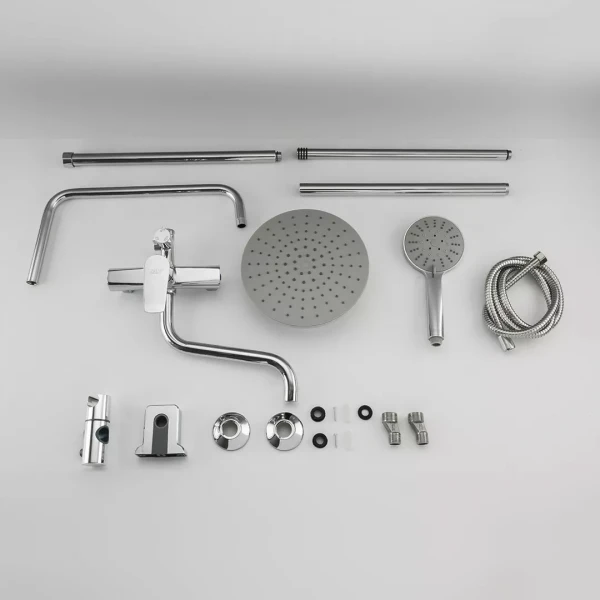 Душова система FRUD R24154, поворотний вилив - перемикач на лійку/душ, 3 режими, хром