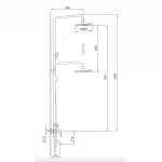 Душова система FRUD R24154, поворотний вилив - перемикач на лійку/душ, 3 режими, хром