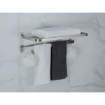 Полка для полотенец поворотная FRAP F30424 с 6 крючками нержавеющая сталь