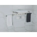 Полка для полотенец поворотная FRAP F30424 с 6 крючками нержавеющая сталь
