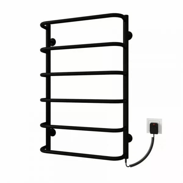 Полотенцесушитель электрический DEFFI Стандарт 500x600 60 Вт правый черный