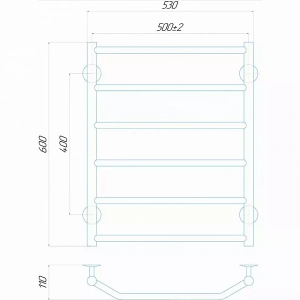 Полотенцесушитель электрический DEFFI Трапеция 500x600 60 Вт левая белая