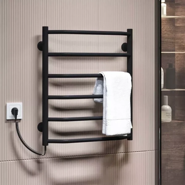 Полотенцесушитель электрический DEFFI Трапеция 500x600 60 Вт левая черная