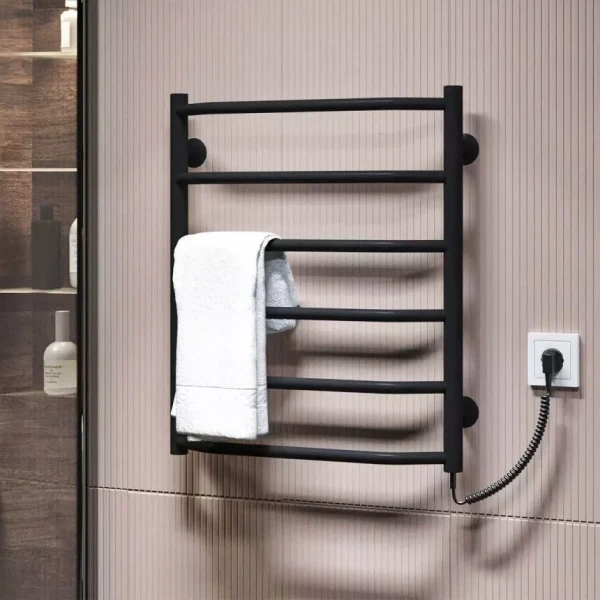 Полотенцесушитель электрический DEFFI Трапеция 500x600 60 Вт правая черная
