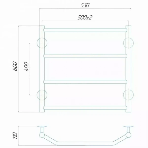 Полотенцесушитель электрический DEFFI Трапеция 500x600 95 Вт хромированная правая