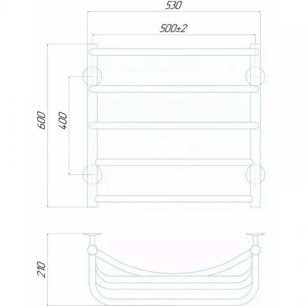 Полотенцесушитель водяной DEFFI Каскад 500x600 мм