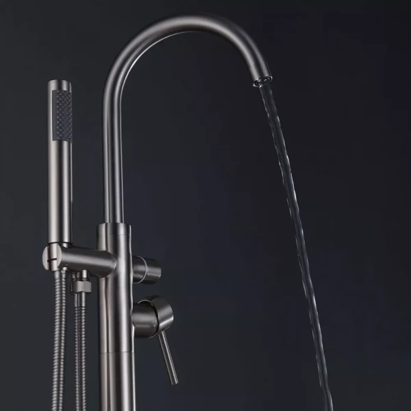 Напольный смеситель для ванны WEZER EKO19A-01 нержавеющая сталь