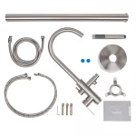 Напольный смеситель для ванны WEZER EKO19A-01 нержавеющая сталь