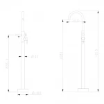 Напольный смеситель для ванны WEZER EKO19A-01 нержавеющая сталь