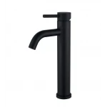 Смеситель для умывальника WEZER EKO11C-01-BLACK высокий