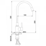 Смеситель для кухни WEZER EKO4E-01-BLACK с гибким изливом черный
