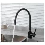 Смеситель для кухни WEZER EKO4E-01-BLACK с гибким изливом черный