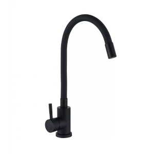 Смеситель для кухни WEZER EKO4E-01-BLACK с гибким изливом черный