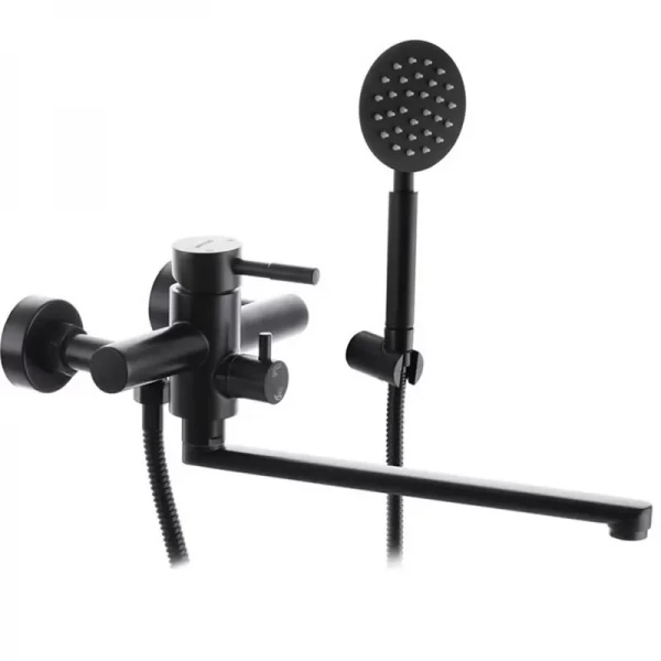 Смеситель для ванны WEZER EKO7A-01-BLACK нержавеющая сталь черный