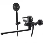 Смеситель для ванны WEZER EKO7A-01-BLACK нержавеющая сталь черный