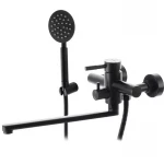 Смеситель для ванны WEZER EKO7A-01-BLACK нержавеющая сталь черный