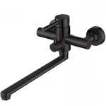 Смеситель для ванны WEZER EKO7A-01-BLACK нержавеющая сталь черный